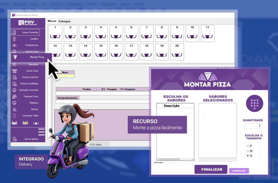 Tela do sistema da Diamante